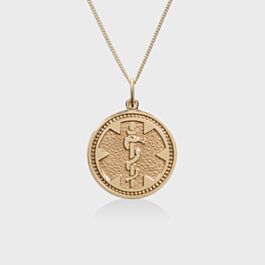 Order 14ct Gold Medallion Charm Necklace Universal Medical ID