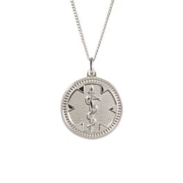 Silver necklace shop medallion