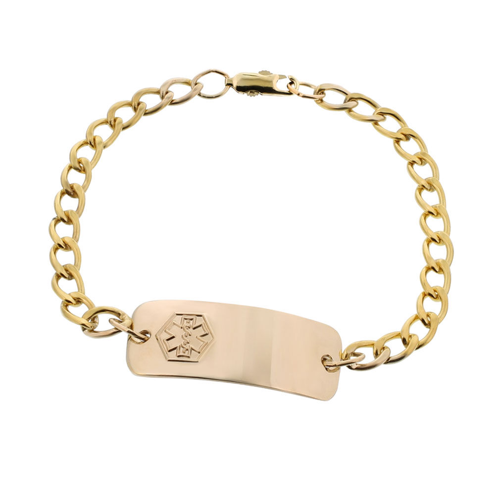 18k gold medical alert shop bracelet