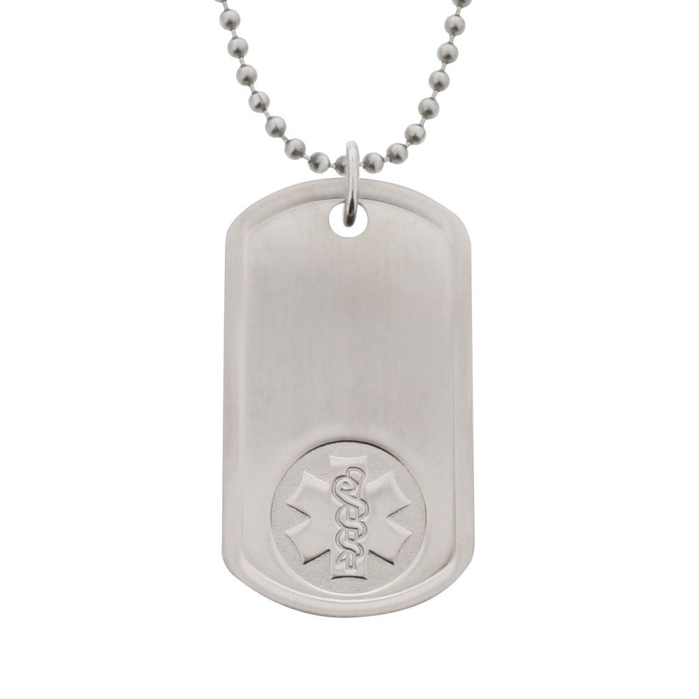Order Stainless Steel Dog Tag Embossed Universal Medical ID