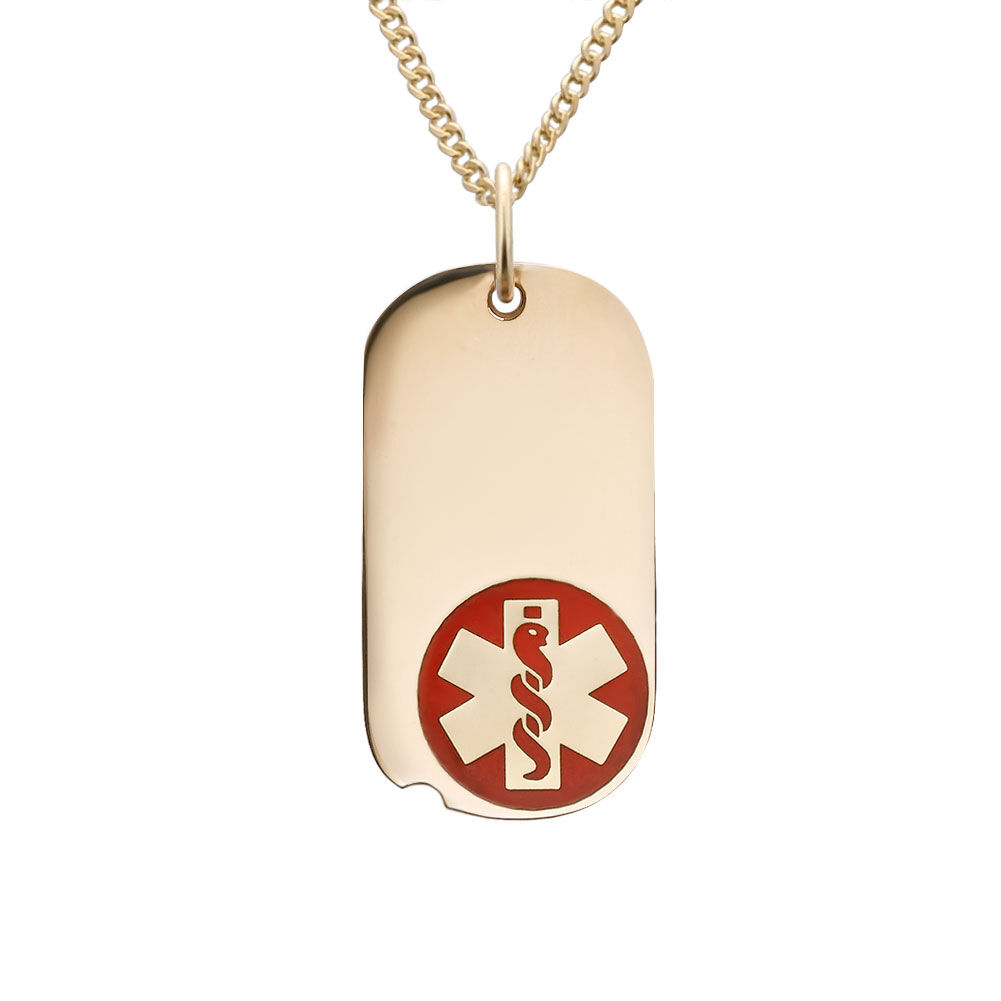 Red medical dog tags cheap