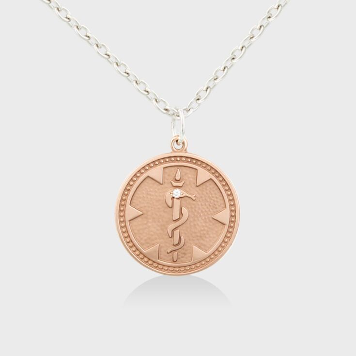 14ct Rose Gold Medallion with Diamond
