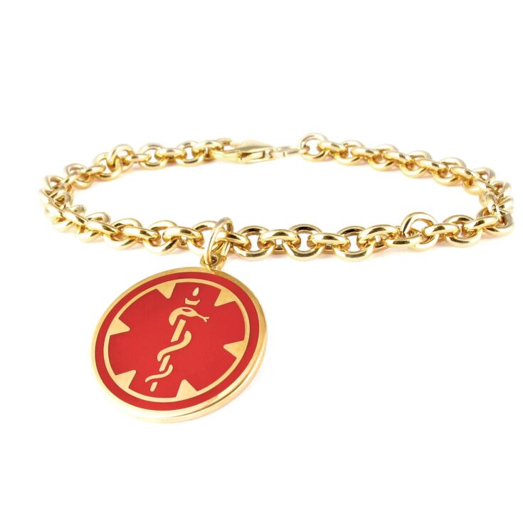 10ct Gold-Filled Medallion Red Charm Bracelet