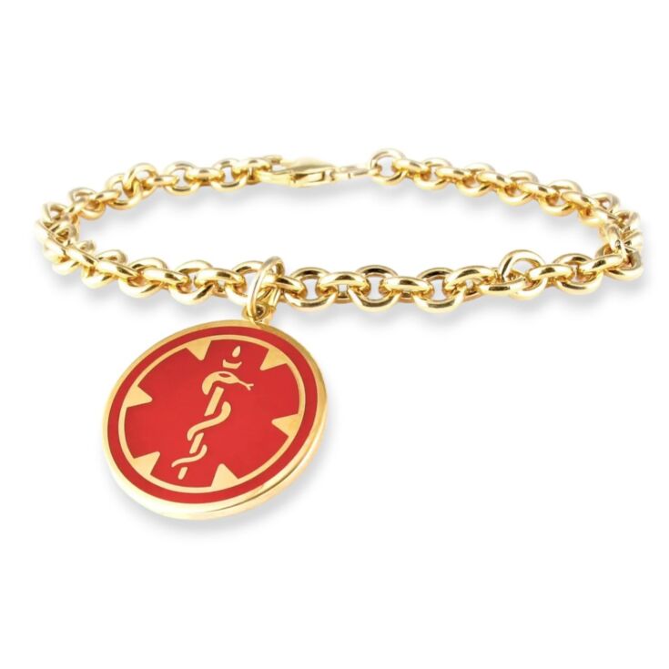 10ct Gold-Filled Medallion Red Charm Bracelet