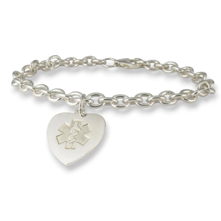 silver heart charm bracelet