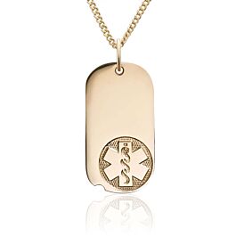 10ct Gold-Filled Oval Tag Embossed Necklace