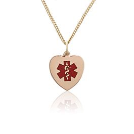 10ct Gold-Filled Heart Red Charm Necklace