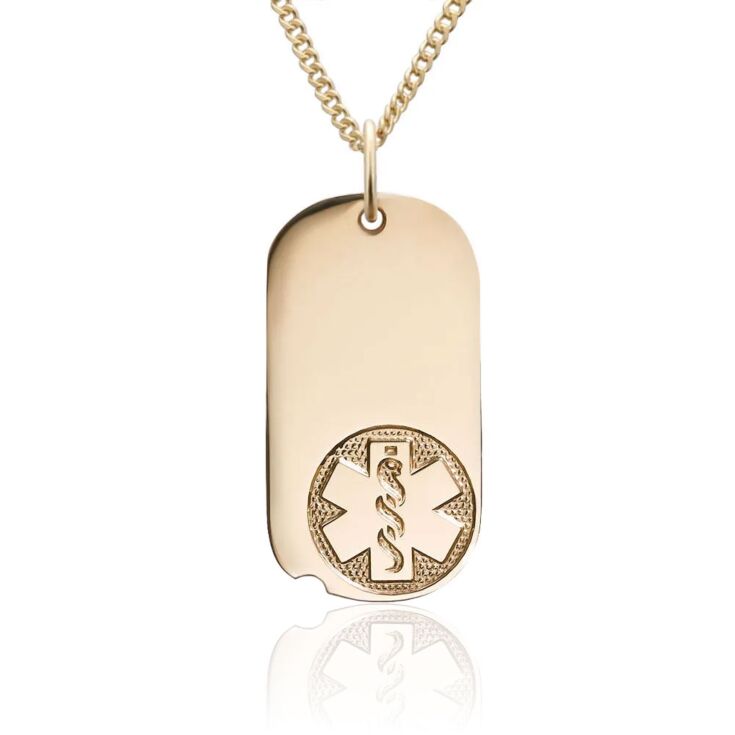 10ct Gold-Filled Oval Tag Embossed Necklace
