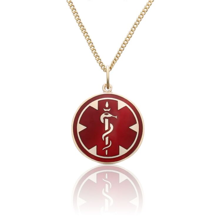 10ct Gold-Filled Medallion Red Charm Necklace