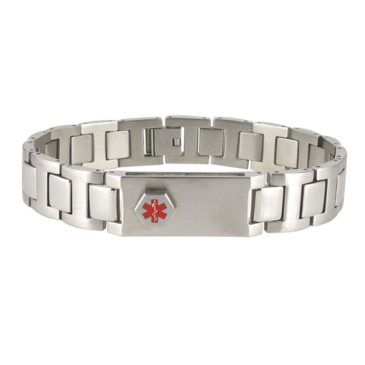 lynx stainless steel usb, unisex medical id bracelet with hidden compartment