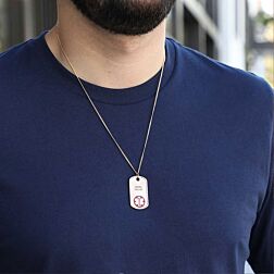 10ct Gold-Filled Dog Tag Red Necklace