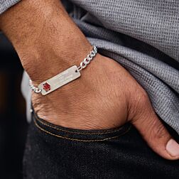 Sterling Silver Classic Red Bracelet