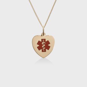 14ct Gold Heart Red Charm Necklace