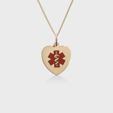 14ct Gold Heart Red Charm Necklace