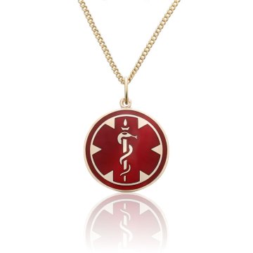 10ct Gold-Filled Medallion Red Charm Necklace