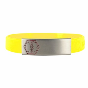 Stainless Steel Sleek Red Outline on Yellow Silicone