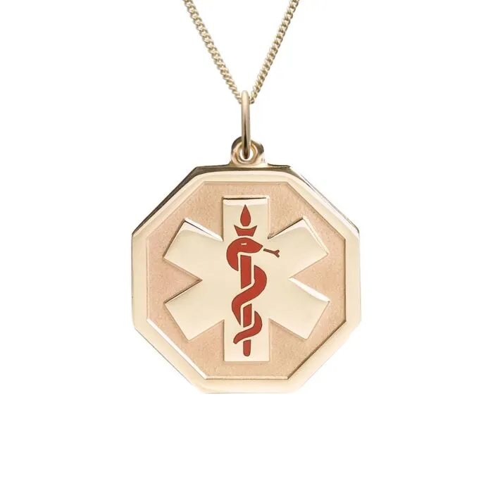 Purchase 14ct Gold Premier Red Symbol Necklace Universal Medical ID