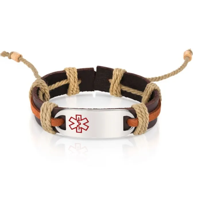 Leather medical clearance bracelet
