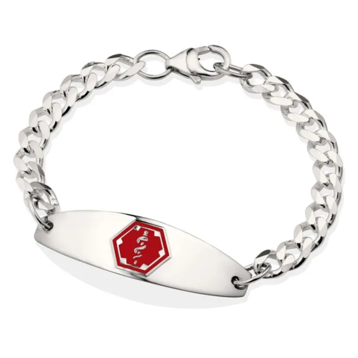 Red medical deals alert bracelet