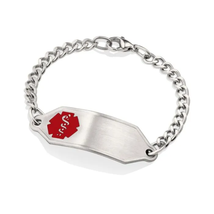 Red medical deals alert bracelet