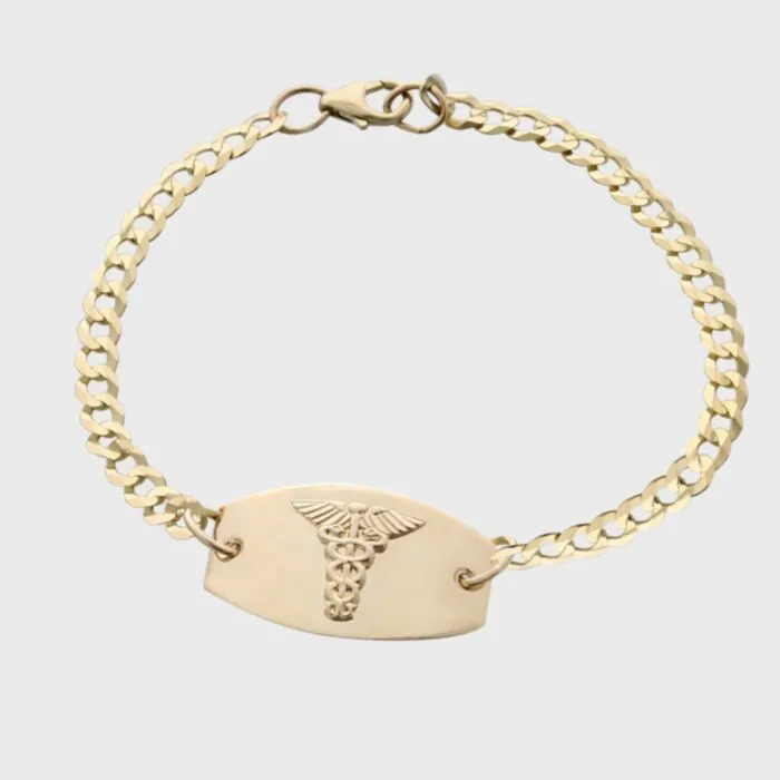 10k gold medical hot sale alert bracelet