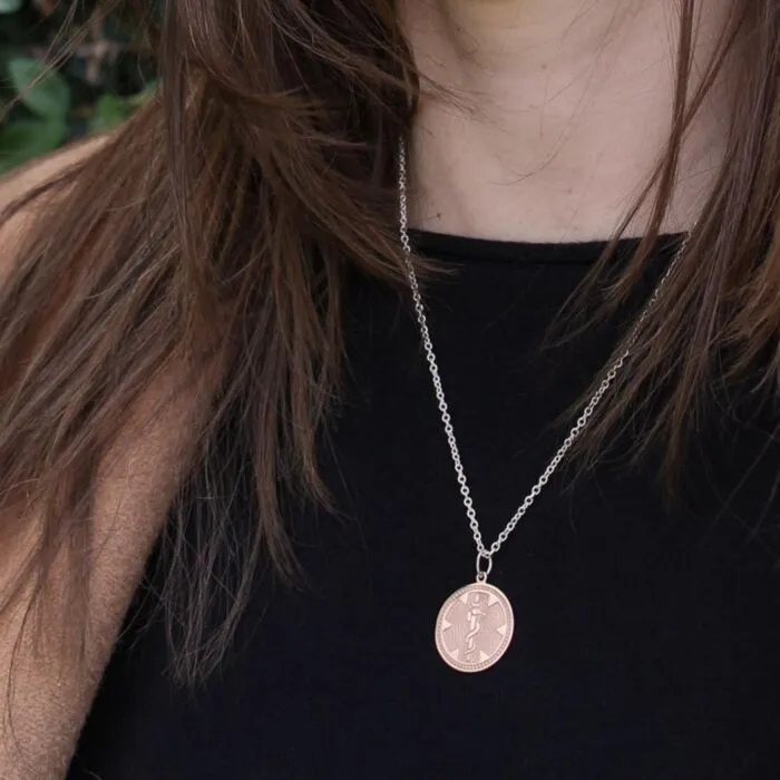 Rose gold medallion pendant sale
