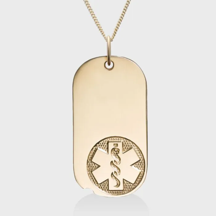 Gold medical alert necklace best sale