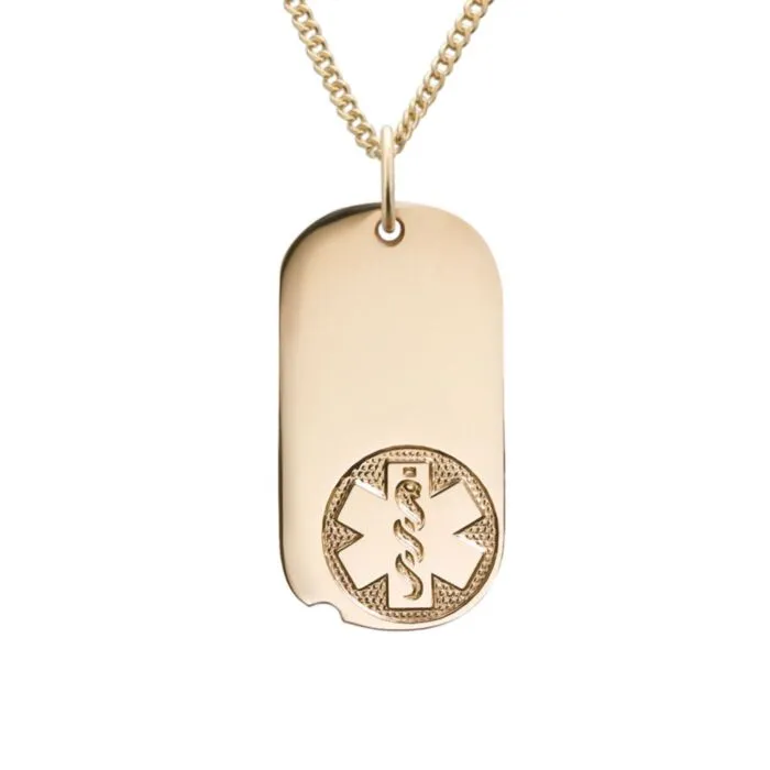 10ct Gold Filled Oval Tag Embossed Necklace