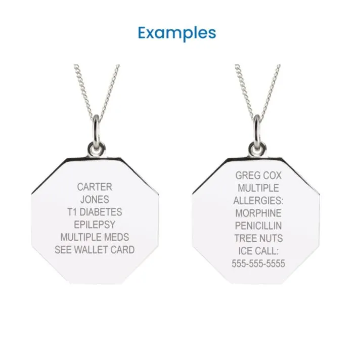 Sterling silver deals medical id necklace