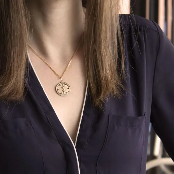Womens gold hot sale medallion necklace