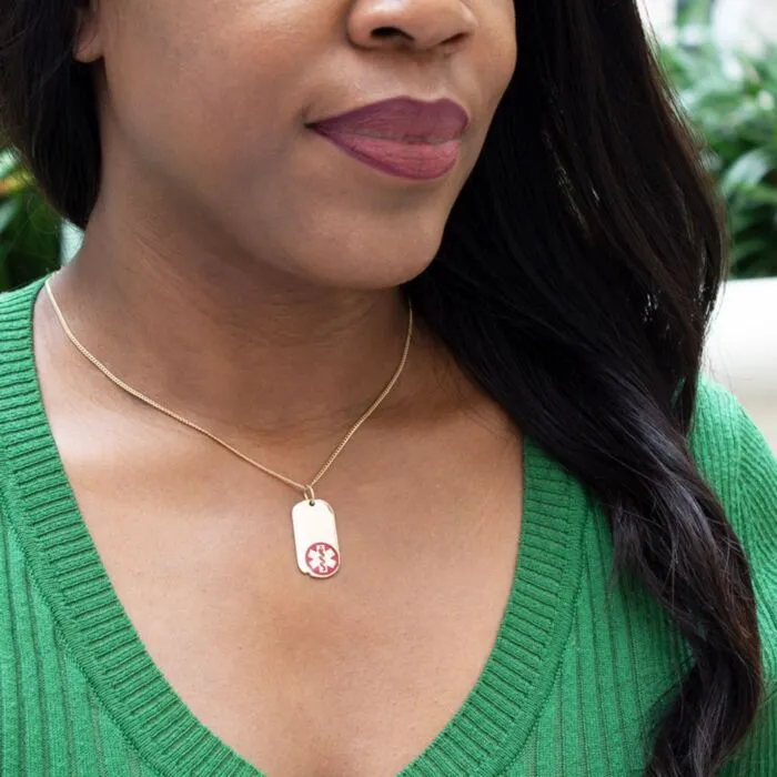 Oval on sale tag necklace