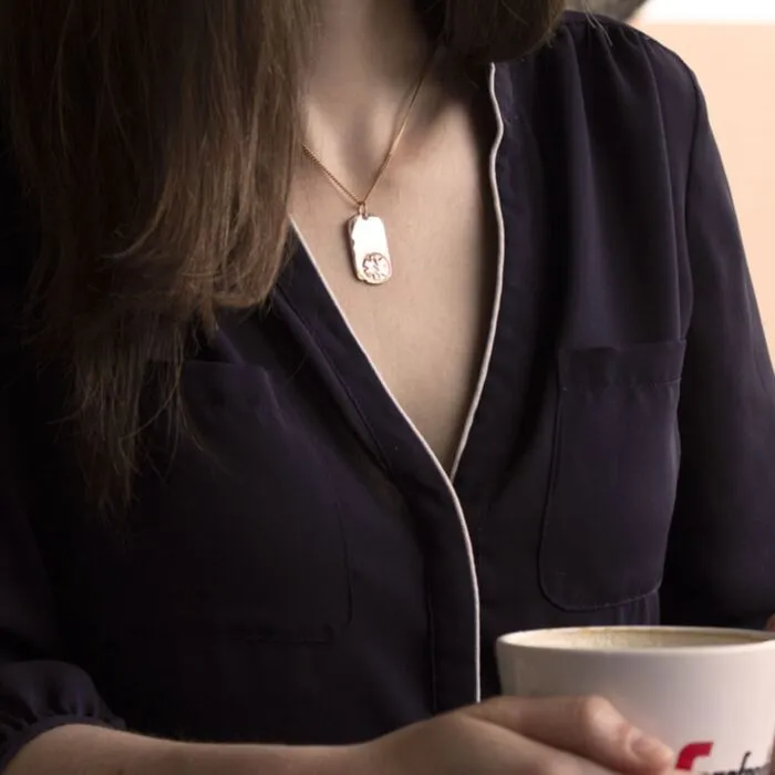 Oval tag best sale necklace