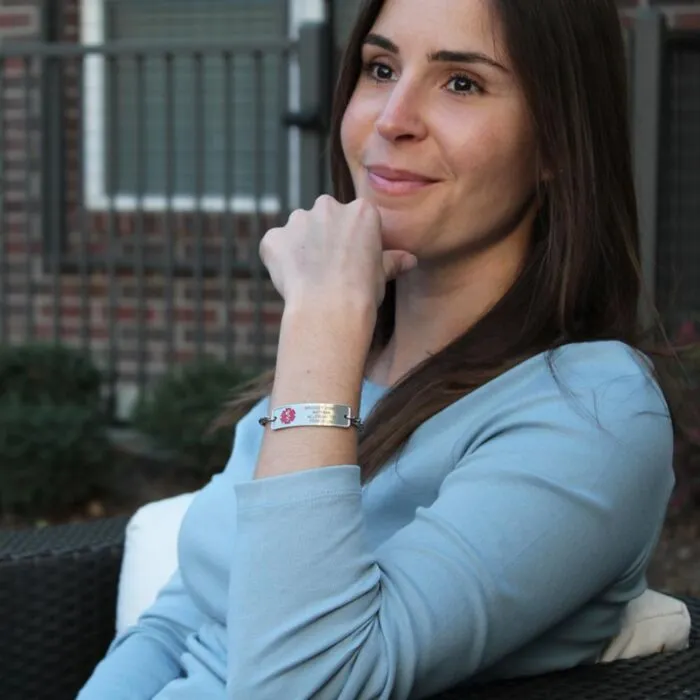 Wearing a red bracelet store