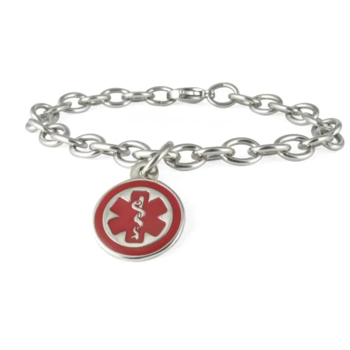 Medical alert charm shop bracelet