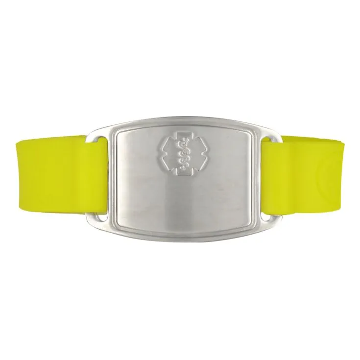 Stainless Steel Small Flex Bracelet on Yellow Silicone